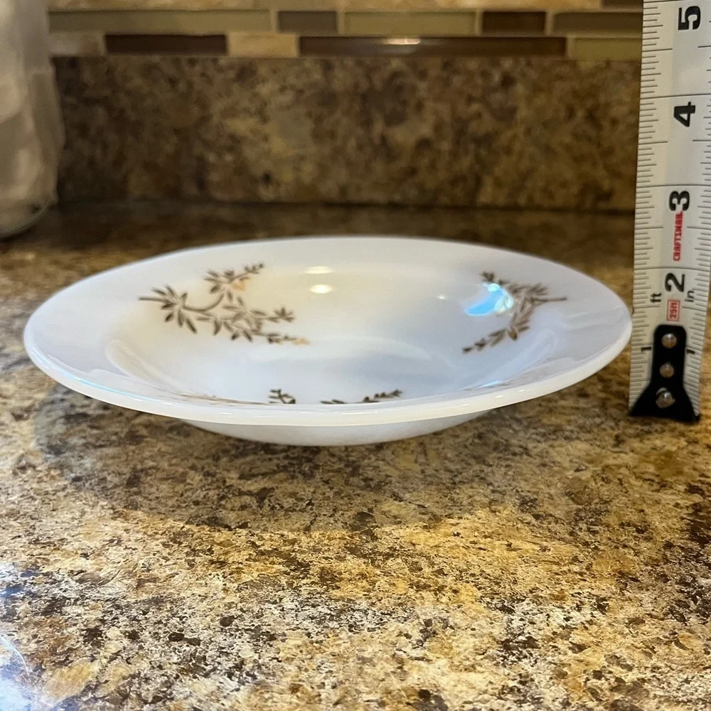 Beautiful Vintage Amber Glass Beaded Bowl and Federal White Milk Glass Bowl Set